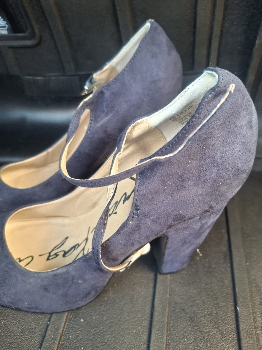 American Rag Women's Navy Suede Mary Jane Pumps - Picture 3 of 5